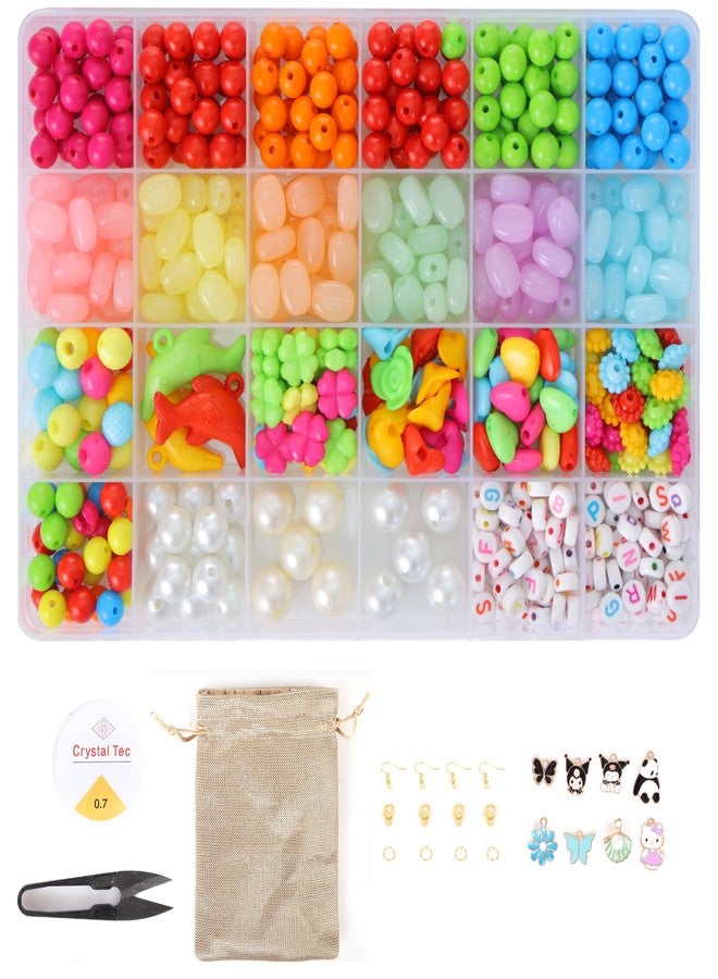 Ambitieux Children Jewelry Making Craft Bracelet Kits set for Kids - DIY 24 Compartment Box, 700+ Colorful Beads, Ear Hangings, Lobster Locks & Rings , 8 Pcs of Charms With Accessories - Birthday Gift for Girls 4 5 6 7 Years (All Colorfull) - Image 1